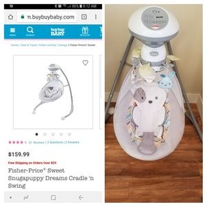 Baby swing and travel bed.